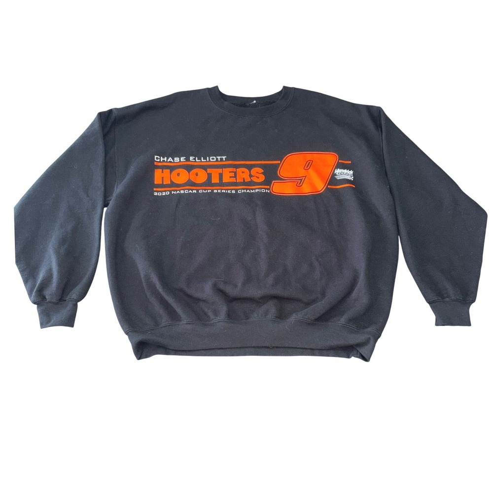 Chase Elliott Hooters NASCAR Sweatshirt XL Black 9 Racing 2020 Champion Pullover
